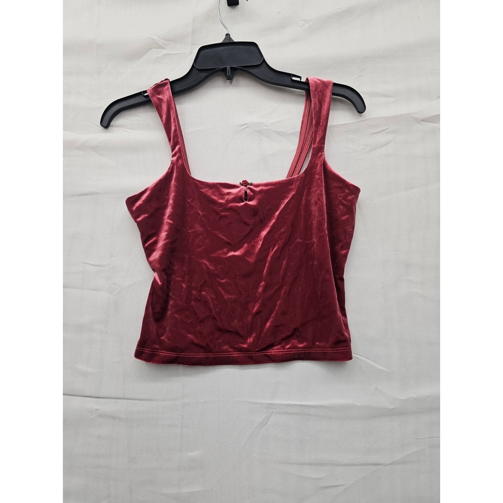 NWOT wild fable Burgundy Velvet Cropped Camisole